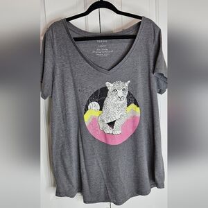 Torrid Gray Leopard Graphic Tee